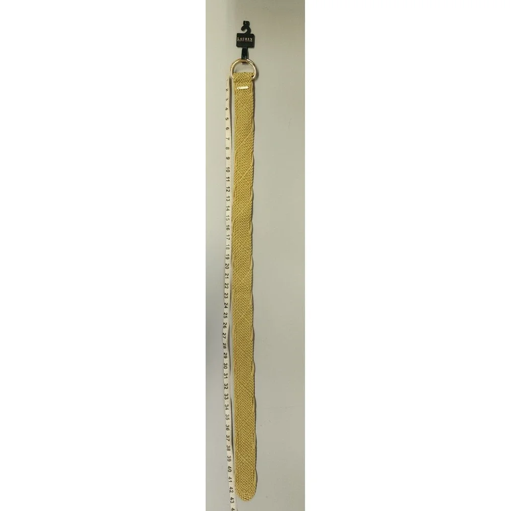 Lauren Ralph Lauren Belt Woven Weave Gold‎ D-Ring Adjustable Classic Style 43